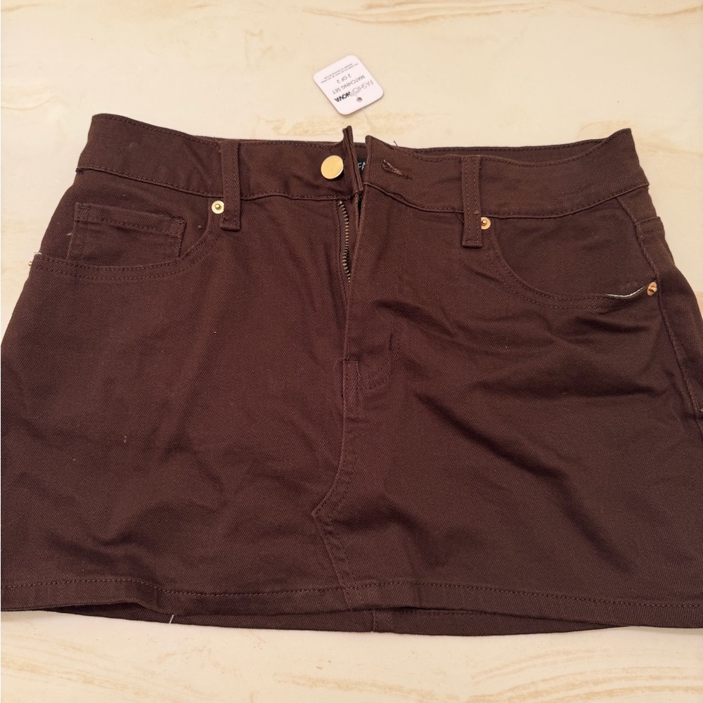 Fashion Nova Brown Mini Skirt